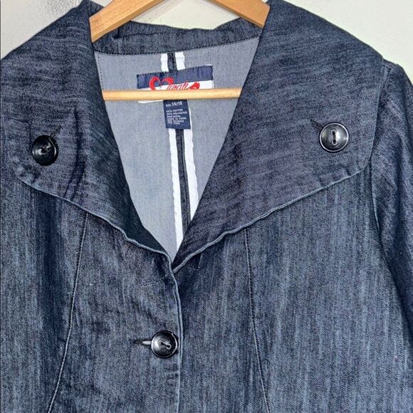 Denim Jean Jacket with Three-Quarter Sleeves - Picture 7 of 14